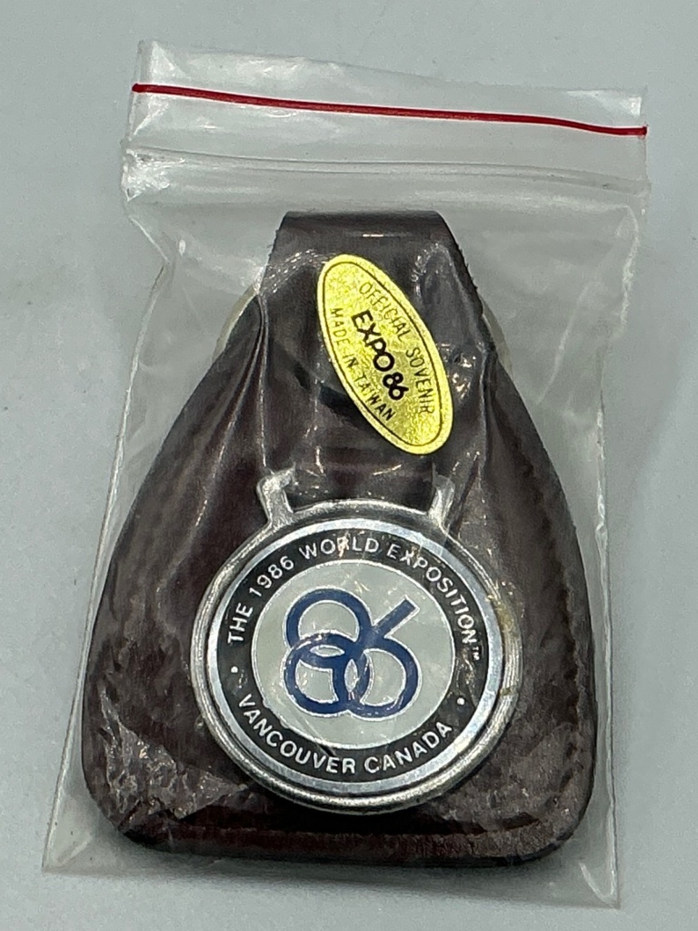 Expo 86 Vancouver Canada Genuine Leather Keychain Official Souvenir 1086